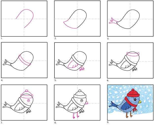 Simple The best way to Draw a Cute Chook Tutorial and Chook Coloring