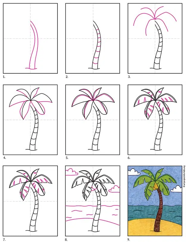 How to Draw a Palm Tree