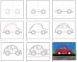 Easy How to Draw a Car Tutorial Video and Car Drawing Coloring Page