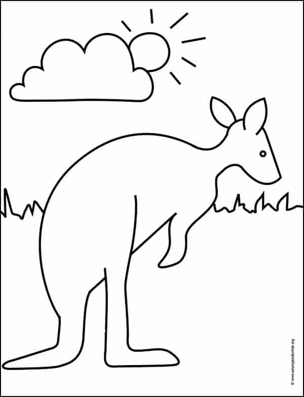 Kangaroo Coloring page, available as a free download.