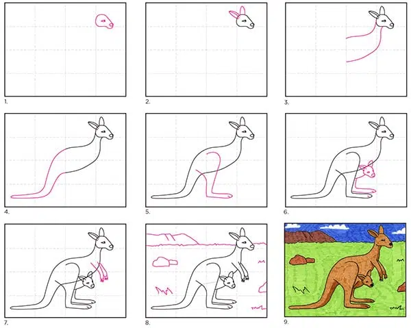 How To Draw A .. KANGAROO!, Earth Sketch Pad