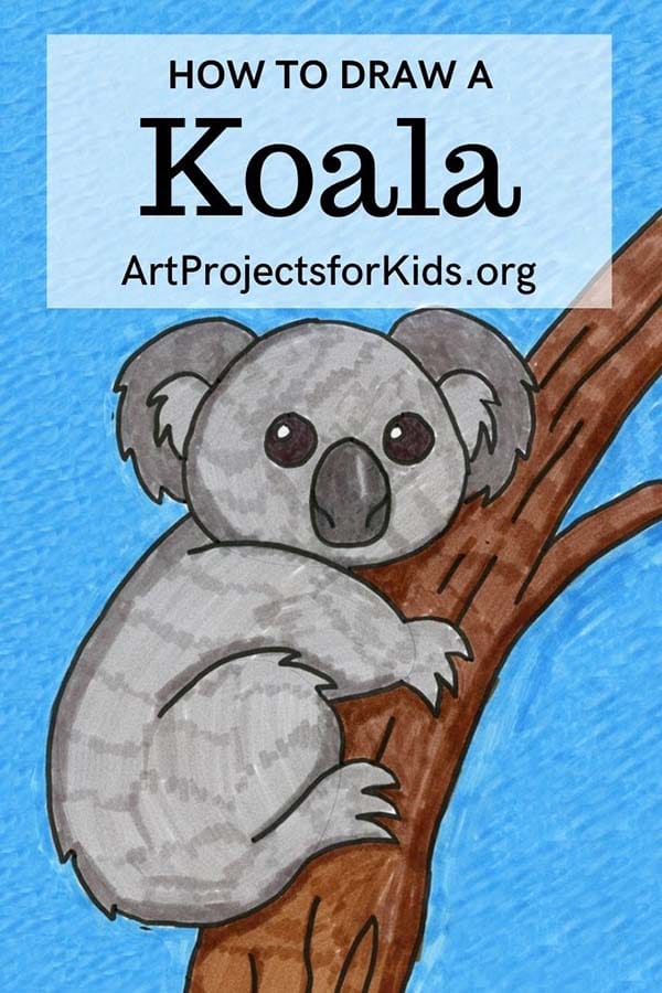 A drawing of a cute Koala, made with the help of an easy step by step tutorial.