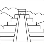 Easy How to Draw a Mayan Temple, Mayan Temple Coloring page