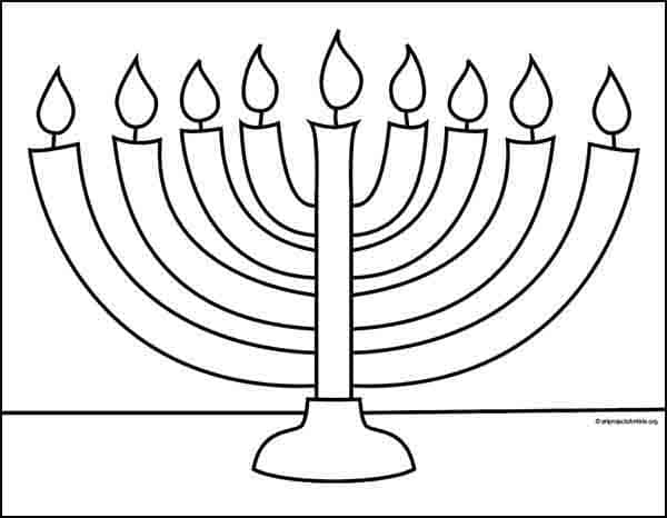 Menorah Coloring page, available as a free download.