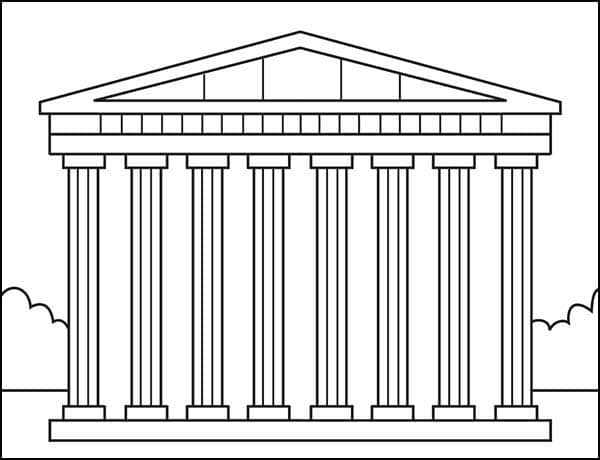 The Parthenon Coloring page, available as a free download.