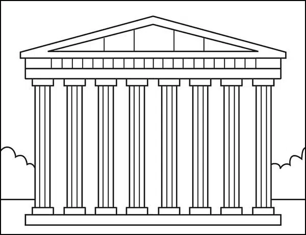 The Parthenon Coloring page, available as a free download.