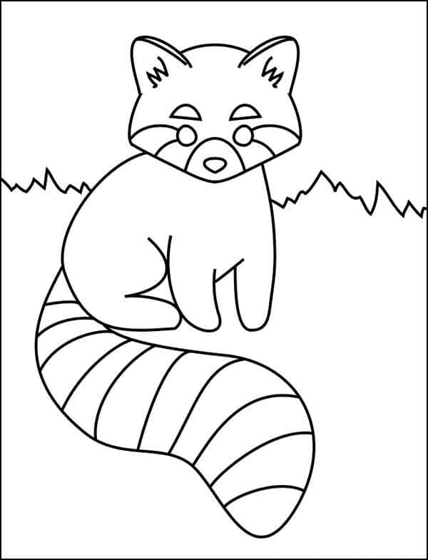 red panda coloring page