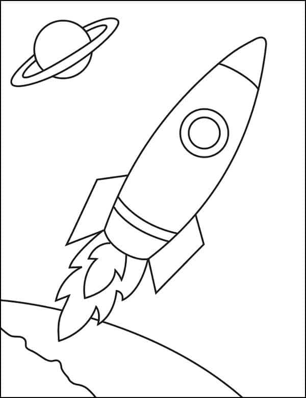 Rocket Coloring page, available as a free download.