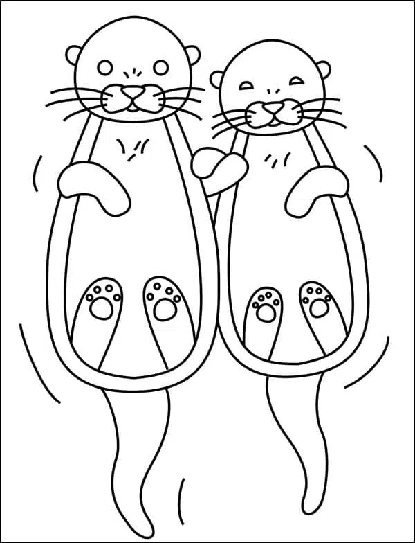 coloring pages of sea otter