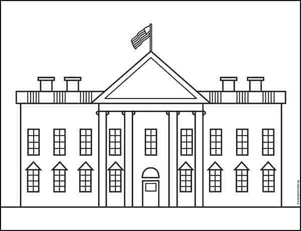 White House Coloring Page: Free Printable Sheets for Kids