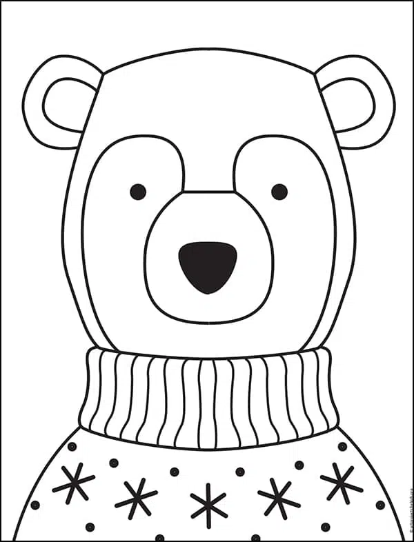 Bear in a Sweater Coloring page, available as a free download.