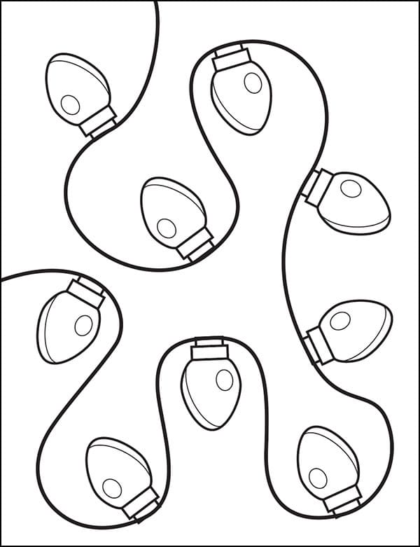 Christmas Lights Coloring page, available as a free download.