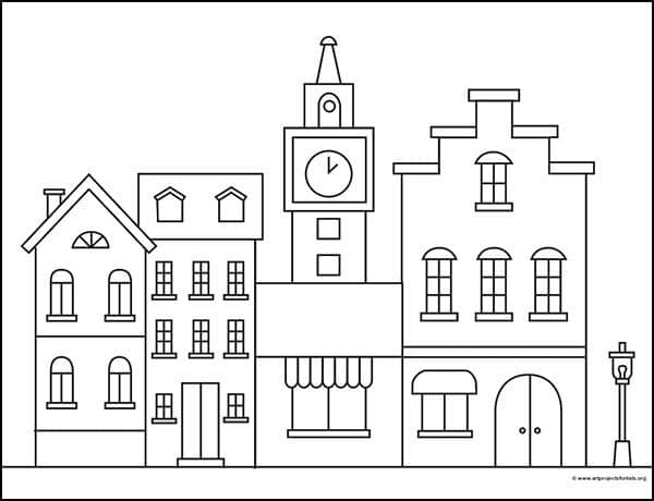 City Coloring page, available as a free download.