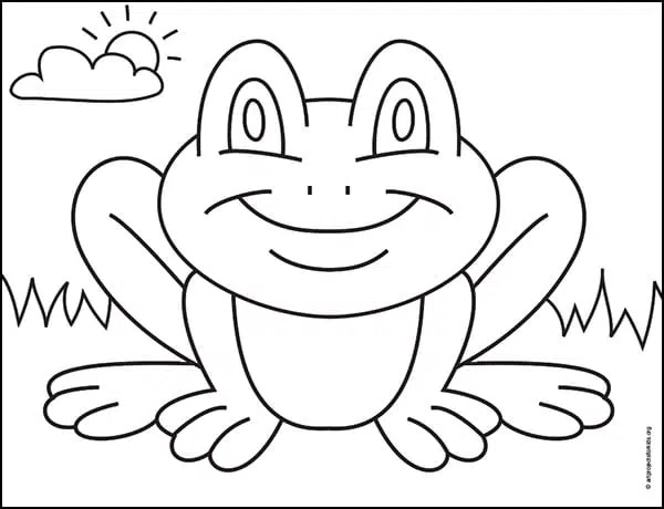 Learn to Draw a Frog on a Lily Pad - Kids Art Lesson Plan 🐸🎨