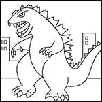 Easy How to Draw Godzilla Tutorial and Godzilla Coloring Page