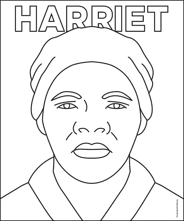 How to Draw Harriet Tubman Tutorial and Tubman Coloring Page