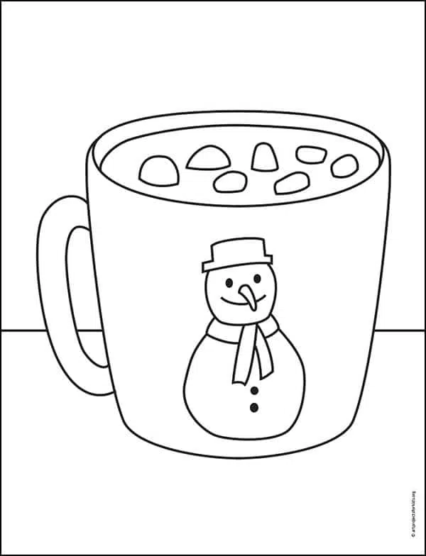 hot chocolate coloring pages