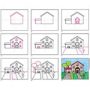 Easy How Draw a House with a Car Tutorial and Coloring Page