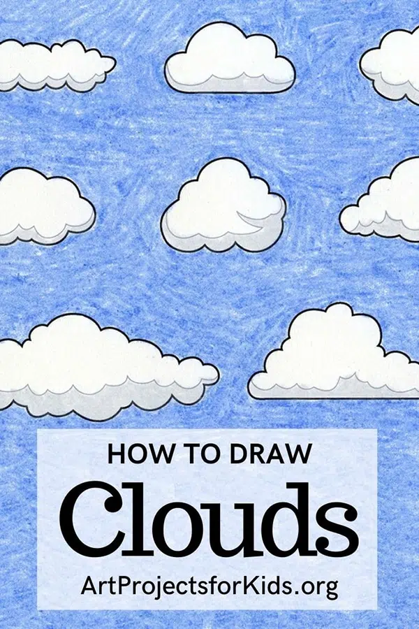 Простой учебник по рисованию облаков и страница раскраски облаков