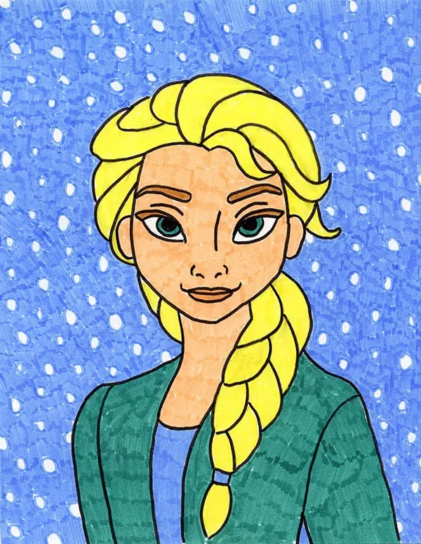 Drawing Elsa with coloured pencils – Sabayi the Artist