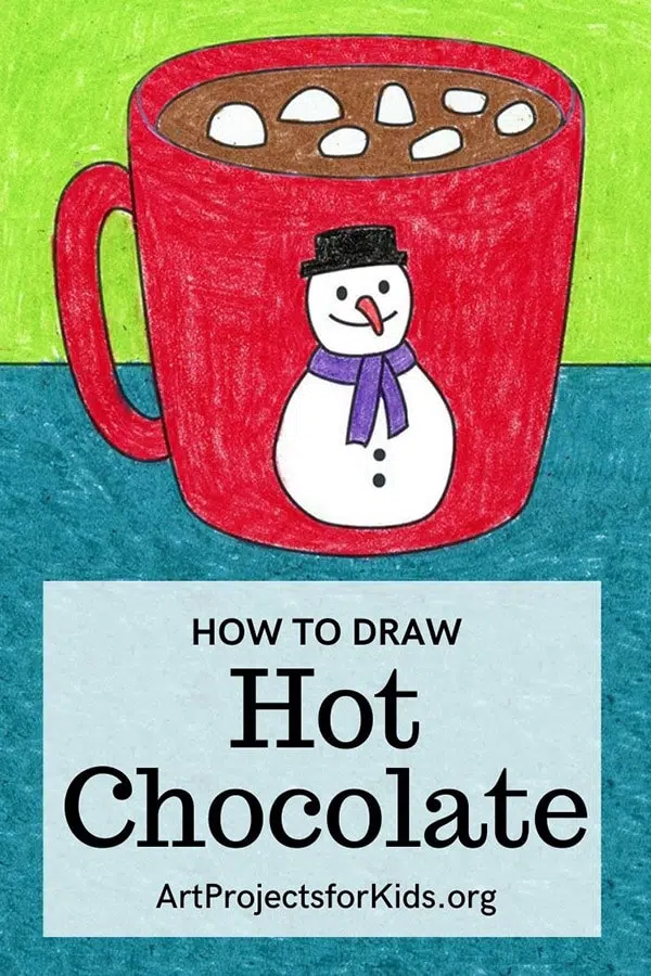 Easy How to Draw Hot Chocolate Tutorial and Coloring Page