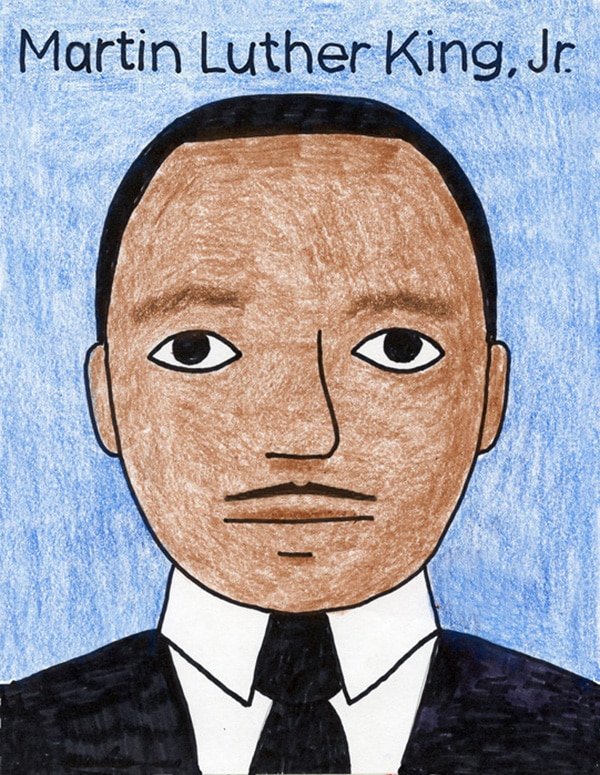 How to Draw Martin Luther King Jr. - Easy Directed Drawing Lesson for Kids