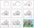 Easy How Draw a House with a Car Tutorial and Coloring Page