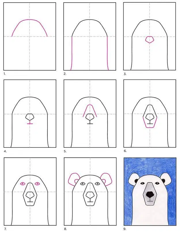 How to Draw a Polar Bear diagram.jpg — Activity Craft Holidays, Kids, Tips