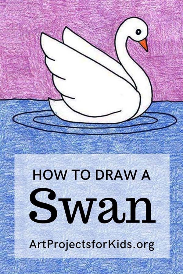 Easy How to Draw A Swan Tutorial and Swan Coloring Page