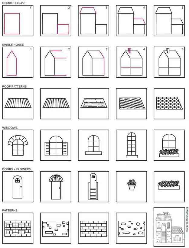 victorian house drawing sketch