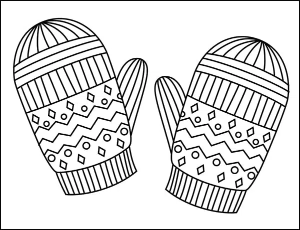 Mittens Coloring page, available as a free download.