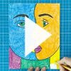 Easy Picasso Art Project Tutorial Video and Picasso Coloring Page