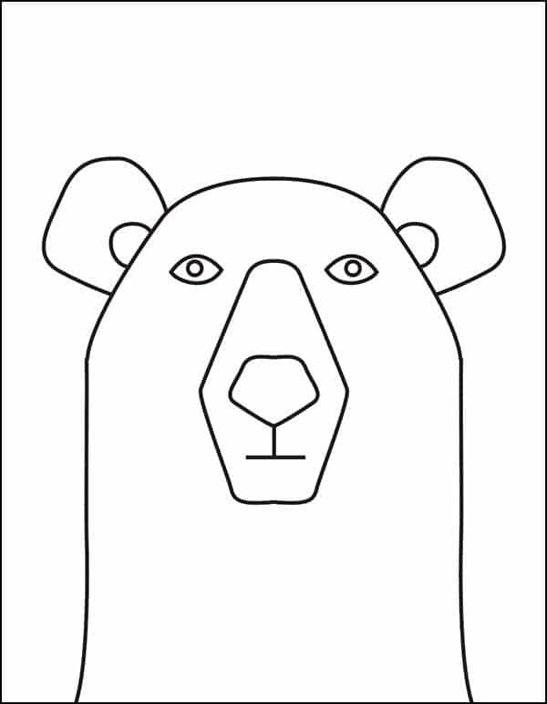polar bear drawing for kids