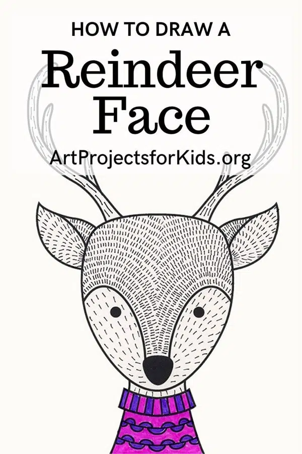 reindeer face clip art black and white