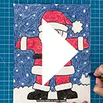 Easy How to Draw Santa Claus Tutorial Video and Coloring Page