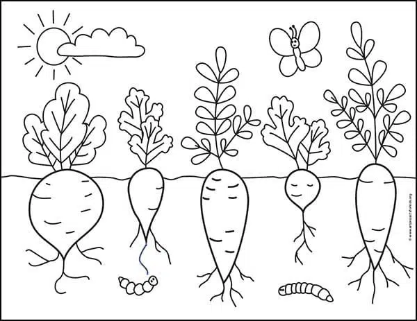 freehand drawing vegetables 586139 Vector Art at Vecteezy