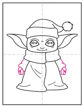 Easy How to Draw Baby Yoda Tutorial Video and Coloring Page