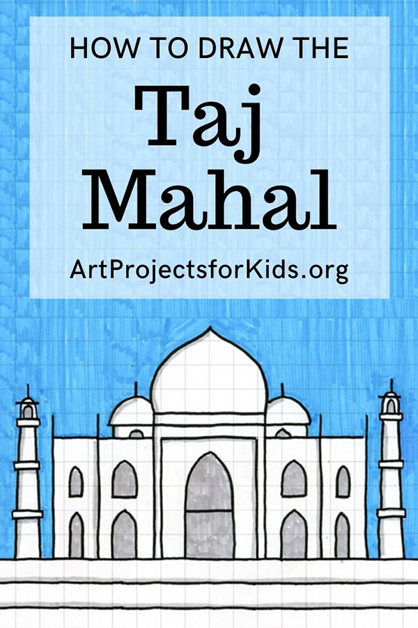 Easy How to Draw the Taj Mahal Tutorial and Taj Mahal Coloring Page