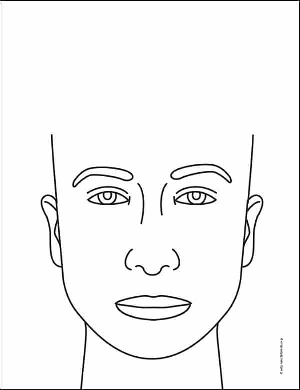 easy how to draw a face tutorial and face coloring page