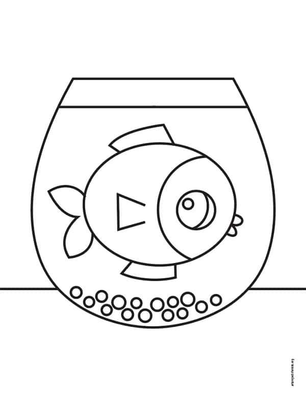 cute fish bowl family coloring page