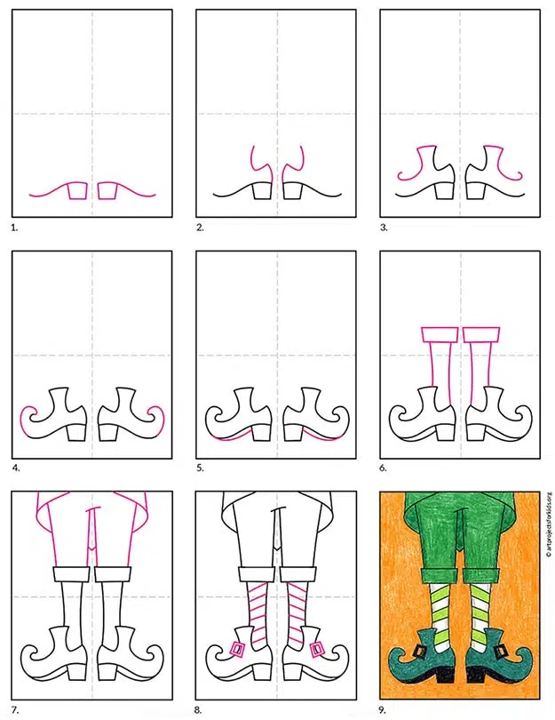 How to Draw Leprechuan Feet diagram.jpg — Activity Craft Holidays, Kids, Tips
