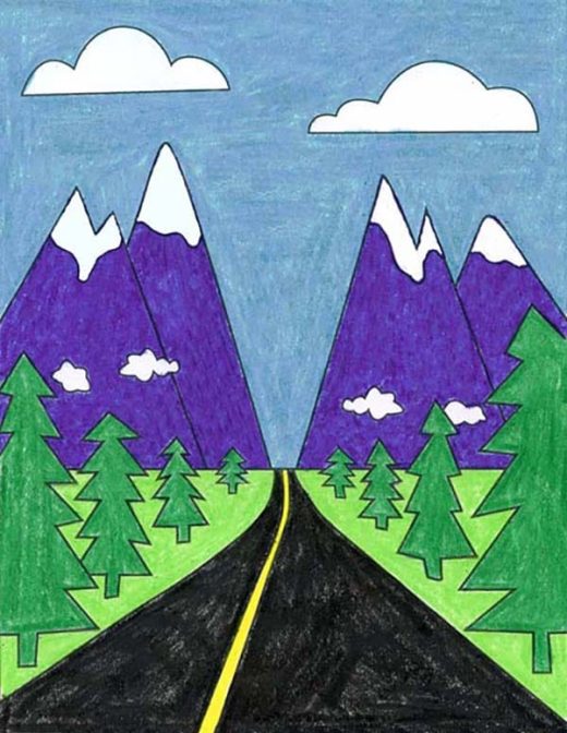 How to Draw a Landscape: Easy Step-by-Step Art Lesson for Kids