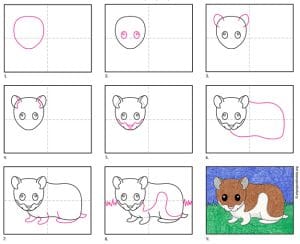 Easy How to Draw a Hamster Tutorial and Hamster Coloring Page