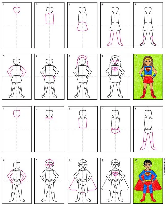How to Draw a Superhero - Really Easy Drawing Tutorial