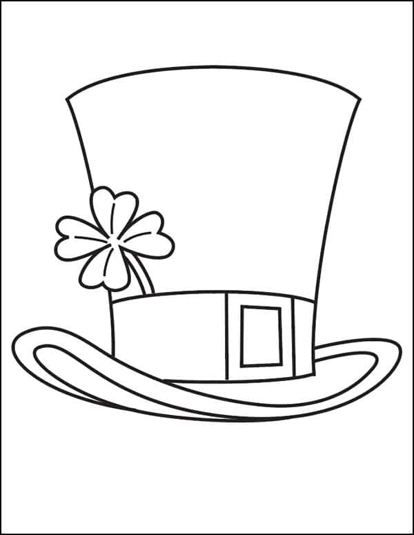 Easy How to Draw a Leprechaun Hat Tutorial and Leprechaun Hat Coloring