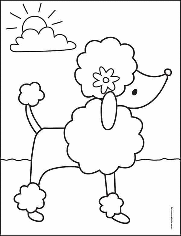 Poodle Coloring Page 1 — Activity Craft Holidays, Kids, Tips