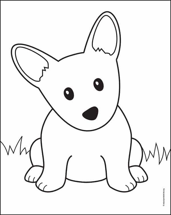 easy puppy coloring pages