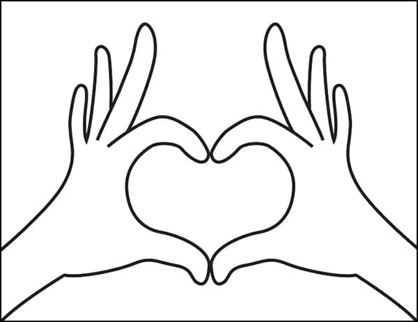 heart hands drawing