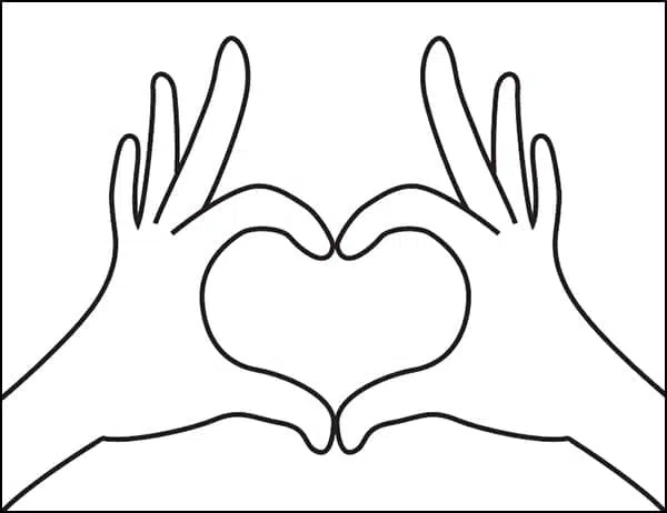 two hands making a heart logo