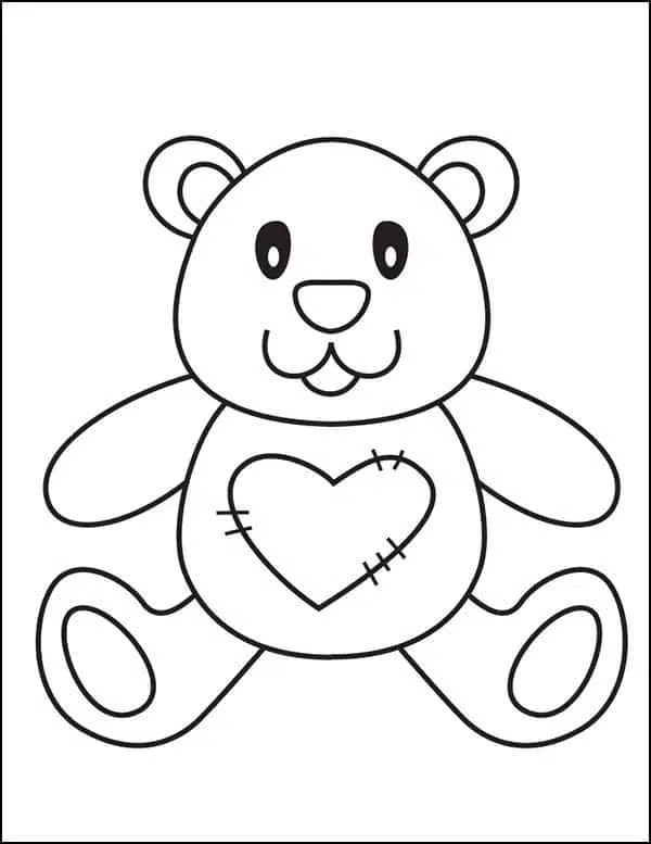 The Drawing of Cute Teddy Bear With Pink Balloon. Printable Art. Digital  File. Instant Download - Etsy